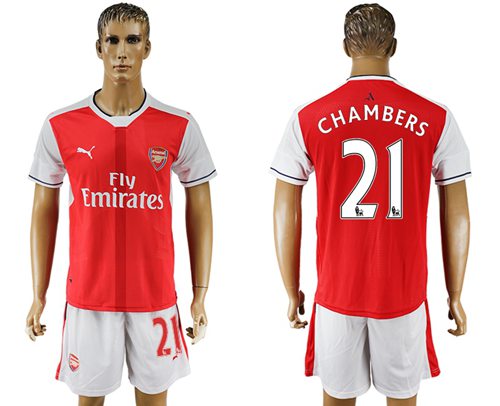 Arsenal #21 Chambers Home Soccer Club Jersey - Click Image to Close